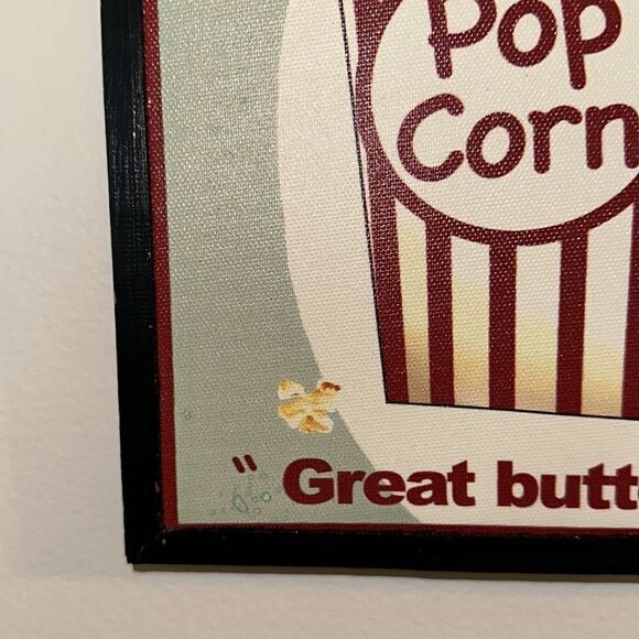 Vintage Popcorn “ Great butter taste” Fresh Hot Canvas Art - Picture 5 of 10